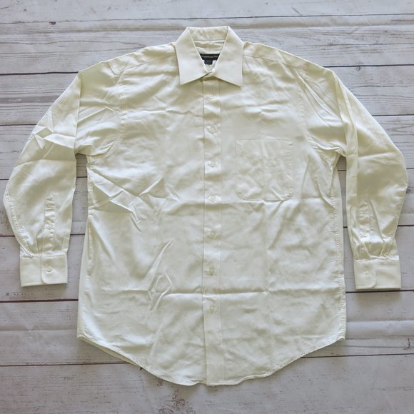 Hart Schaffner Marx 100% Cotton Button Down Long Sleeve Shirt - Size 16 - 34 - Picture 1 of 7